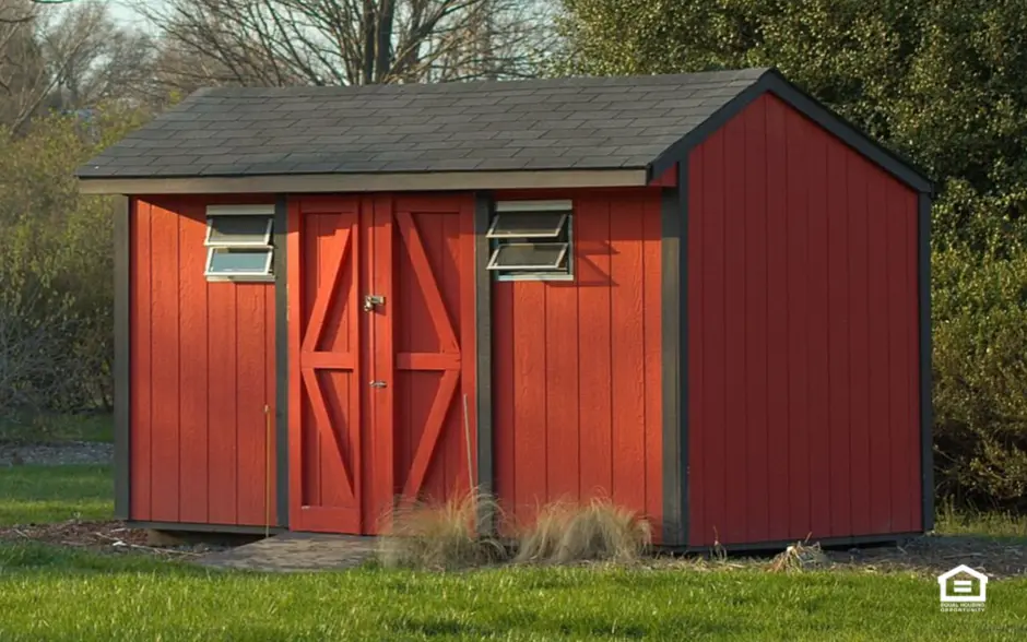 Red storage shed