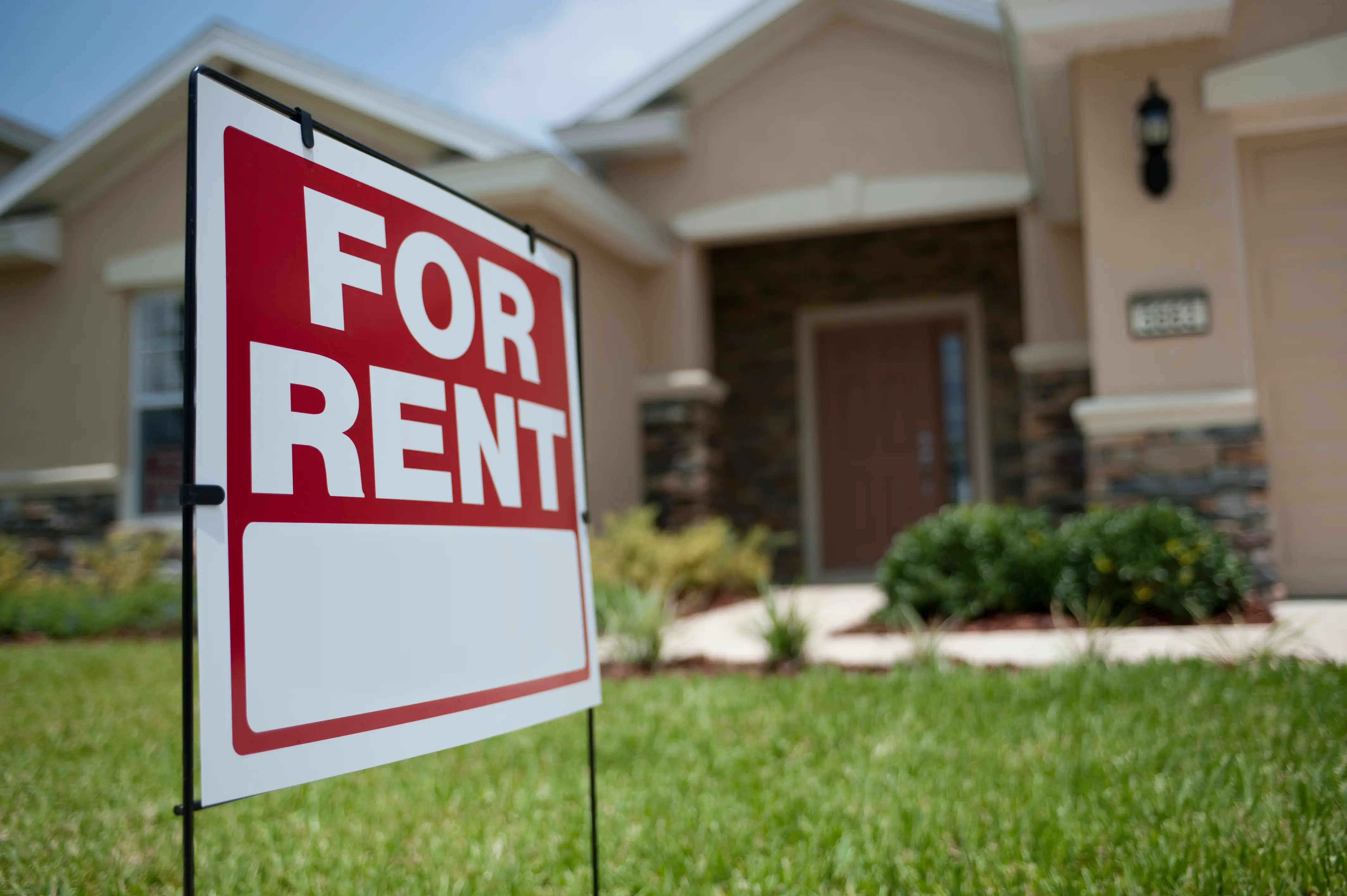 For rent sign.