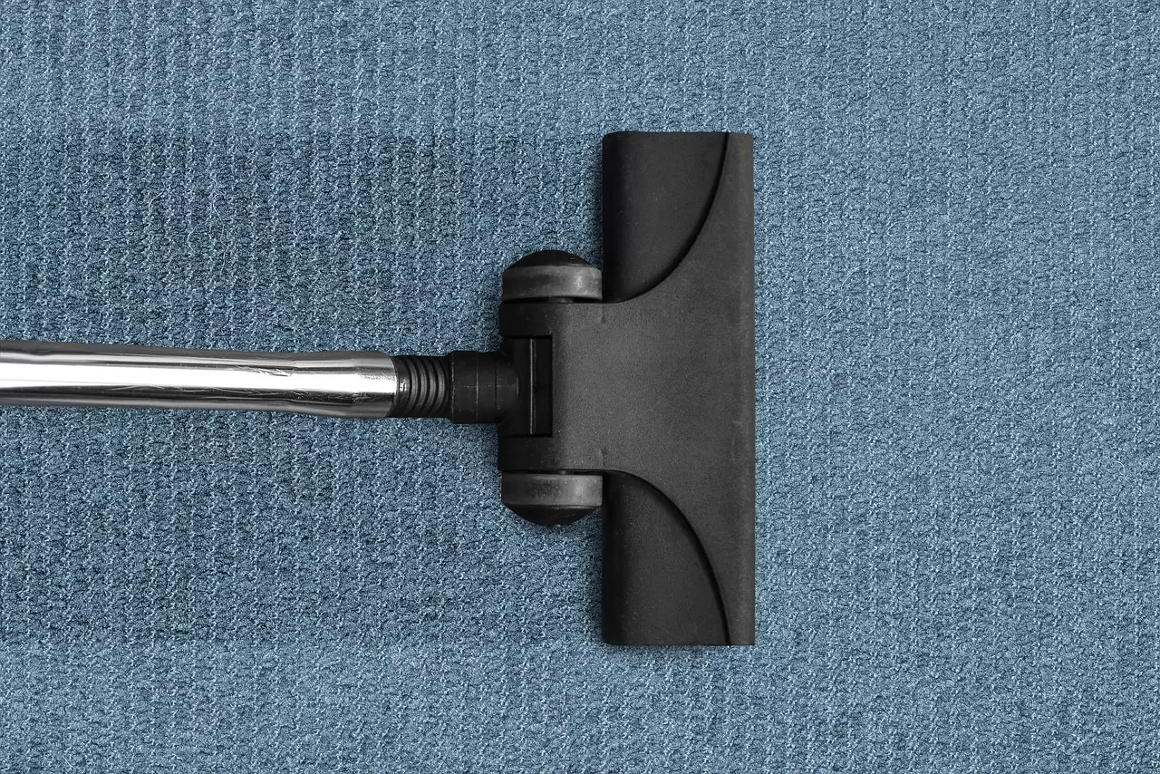 Vacuum cleaner cleaning a carpet